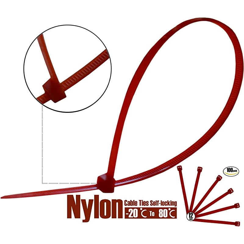 100 Pcs Nylon Cable Zip Ties - Heavy Duty Self-Locking 12 Inch Zip Ties Fasten Wrap Nylon Cable Straps Wire Ties for Organizing Wires, Home,Garden & Office Use (12-Inch, Green)