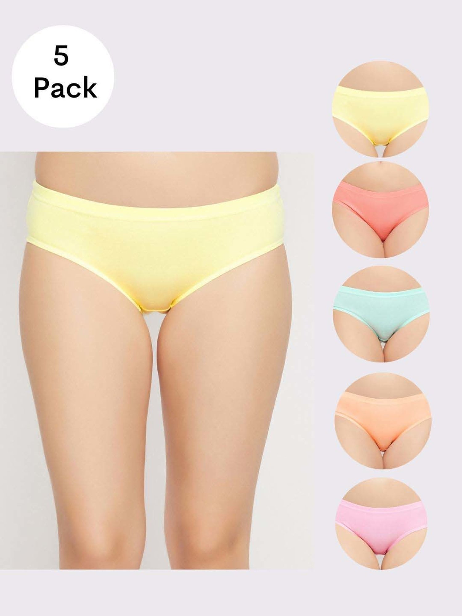 Secrets By ZeroKaata Assorted Cotton Hipster Panties - Pack Of 5