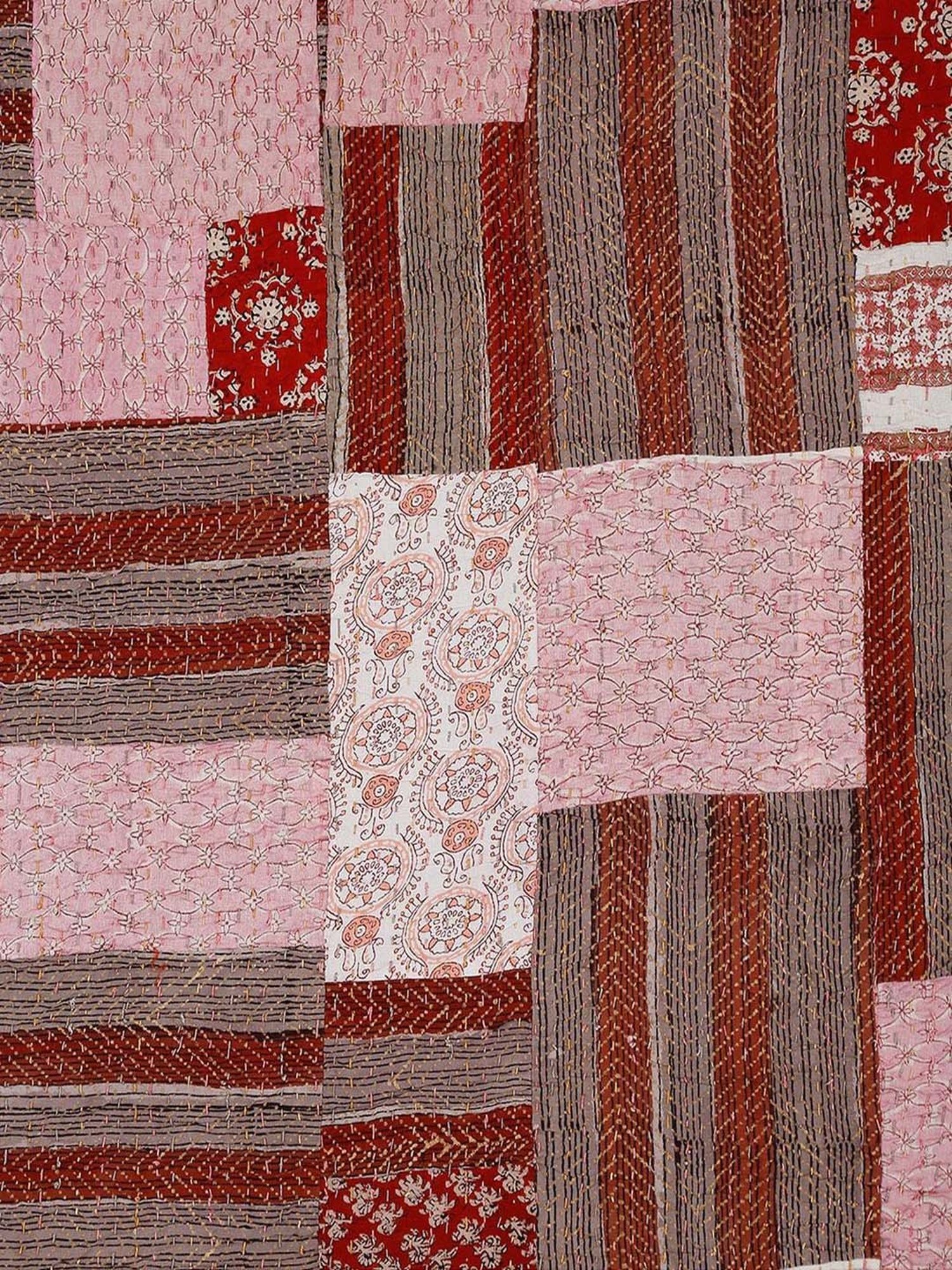 Fabindia Red Cotton Bedsheet - Set of 1