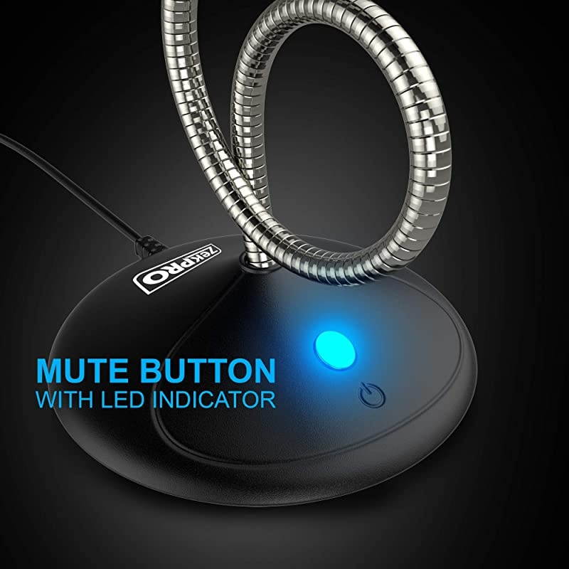 USB Computer Microphone Plug amp Play for Podcast Vocal Voice Studio Recording 5ft Mic Gaming PC YouTube Skype Desktop Laptop Omnidirectional Condenser Mute Button with LED wTravel Bag