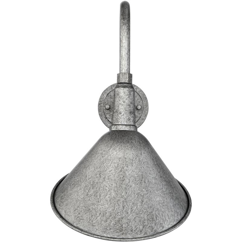 Franklin Iron Works Rustic Farmhouse Outdoor Barn Light Fixture Galvanized 18" Curving Gooseneck RLM Exterior House Porch Patio