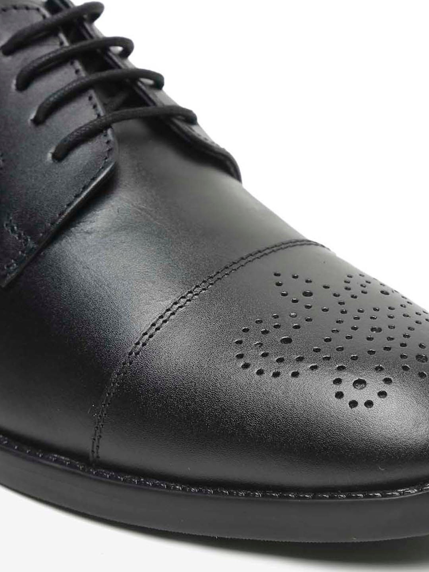 Teakwood Leathers Men's Black Derby Shoes