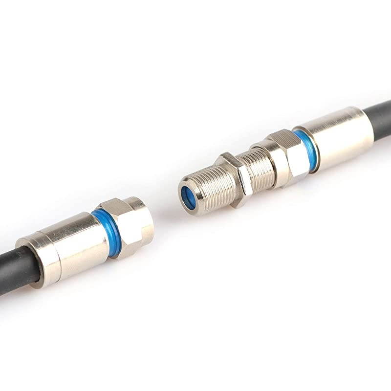 F81 Barrel Connectors High Frequency 3GHz Female to Female FType Adapter Couplers 5 pcs Silver