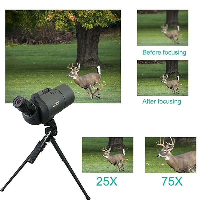 SV41 Spotting Scope Mak with Tripod Waterproof 2575x70 Mini Compact Small  Shooting Birdwatching Travel Telescope Applicable for both terrestrial and Astronomical Use