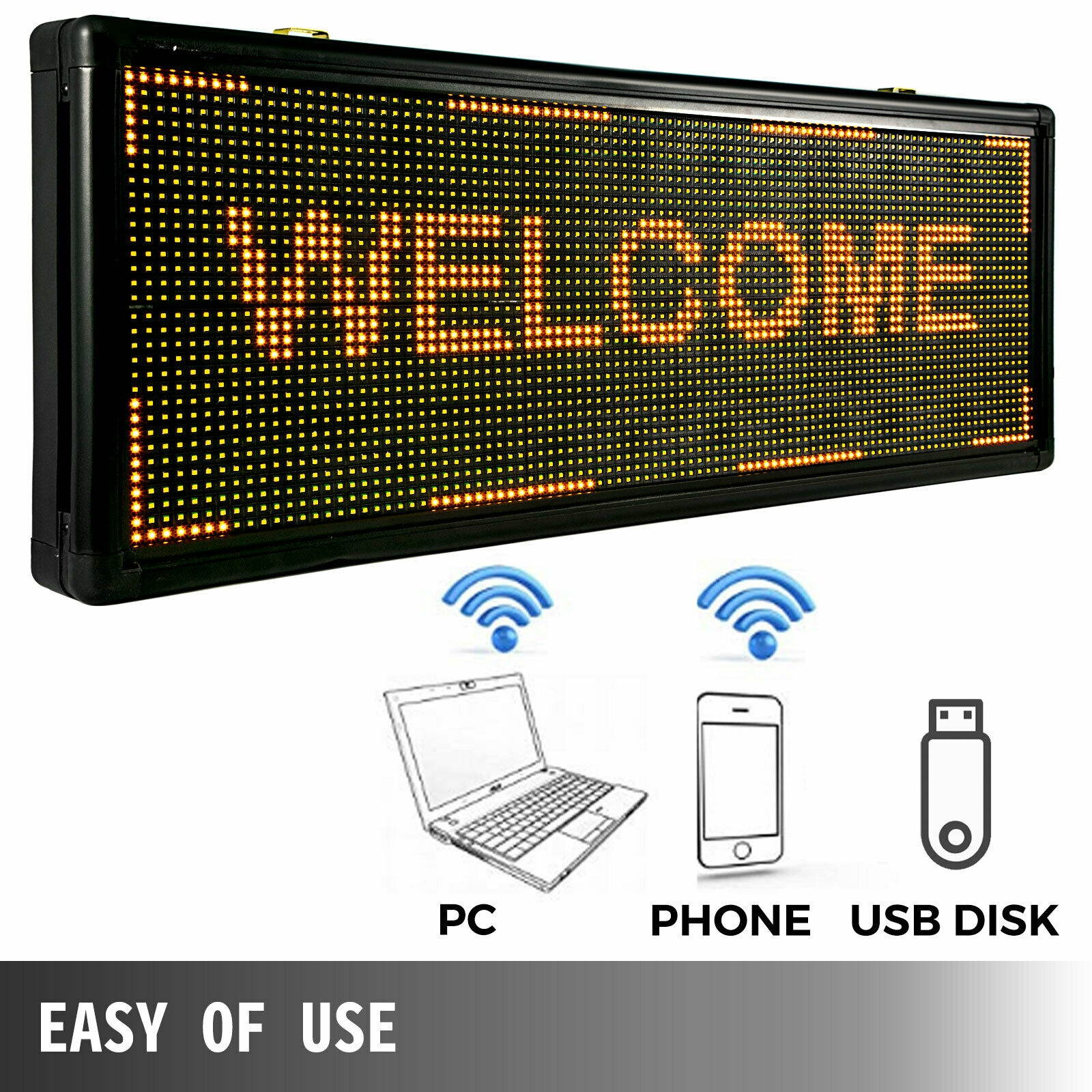 40" x 15" Led Scrolling Sign Yellow Open LED Sign For Business Advertising