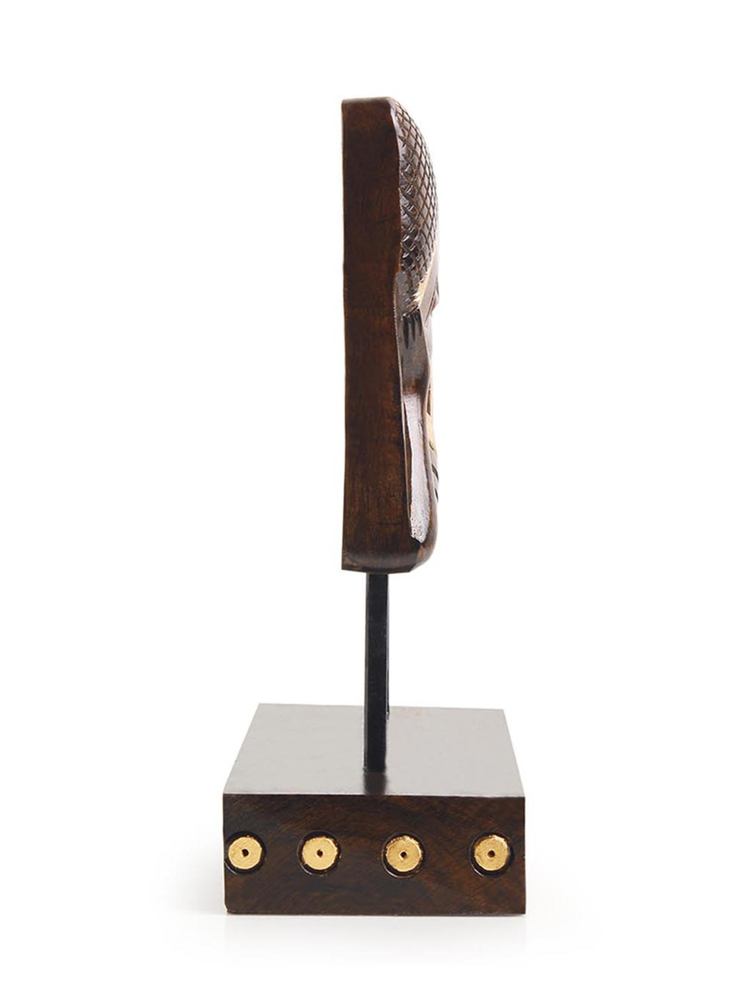 ExclusiveLane 'Resting Buddha' Hand Carved Wooden Sculpture Showpiece (7.6 Inch)