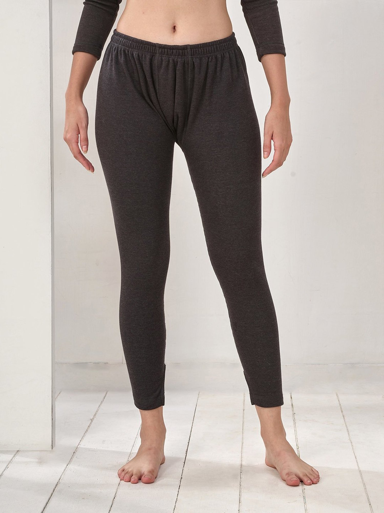 LUX Inferno Black Plain Thermal Leggings