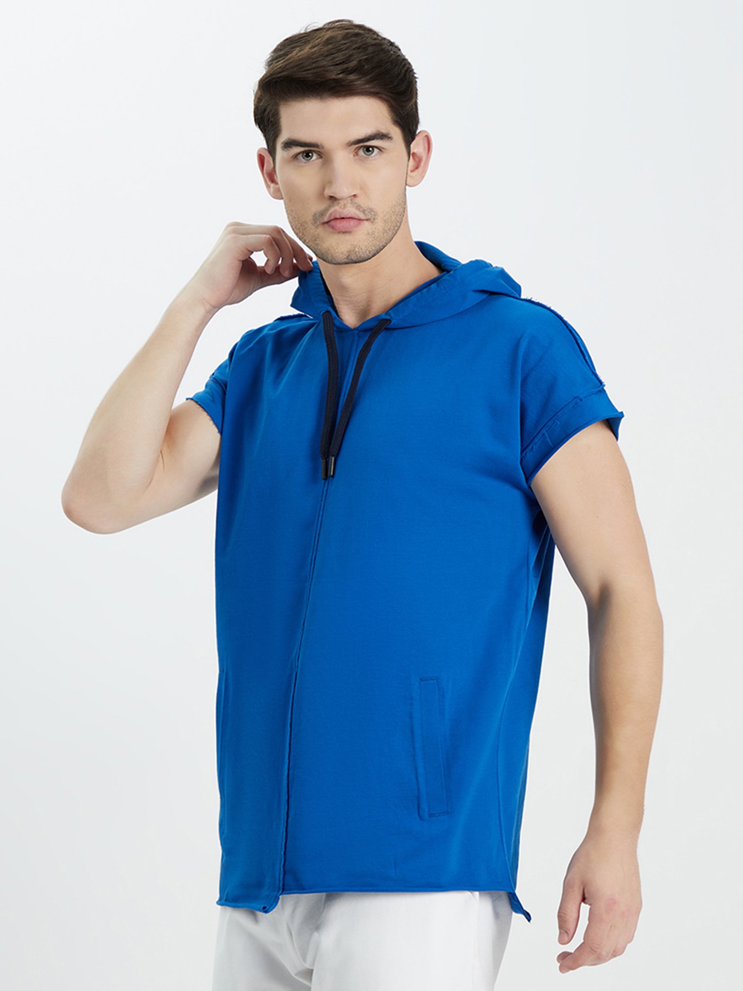 EDRIO Blue Hooded T-Shirt