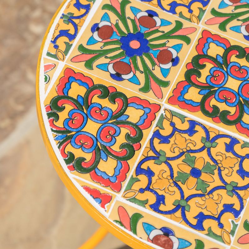 Aluminum Square Patio Side Table - Brown - Crestlive Products