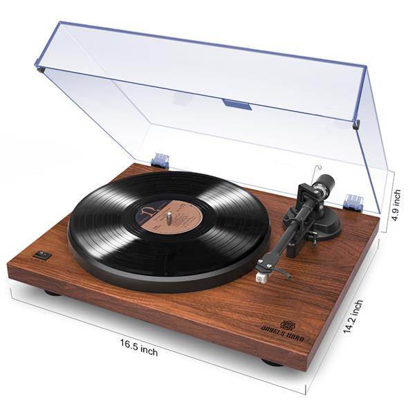 Record Player Turntable with Built-in Phono Preamp and Belt Drive