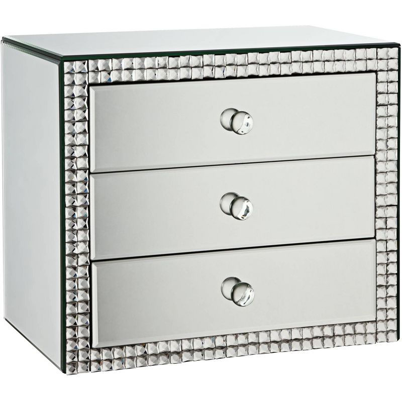 Dahlia Studios Lorain 3-Drawer 12" Wide Mirrored Jewelry Box