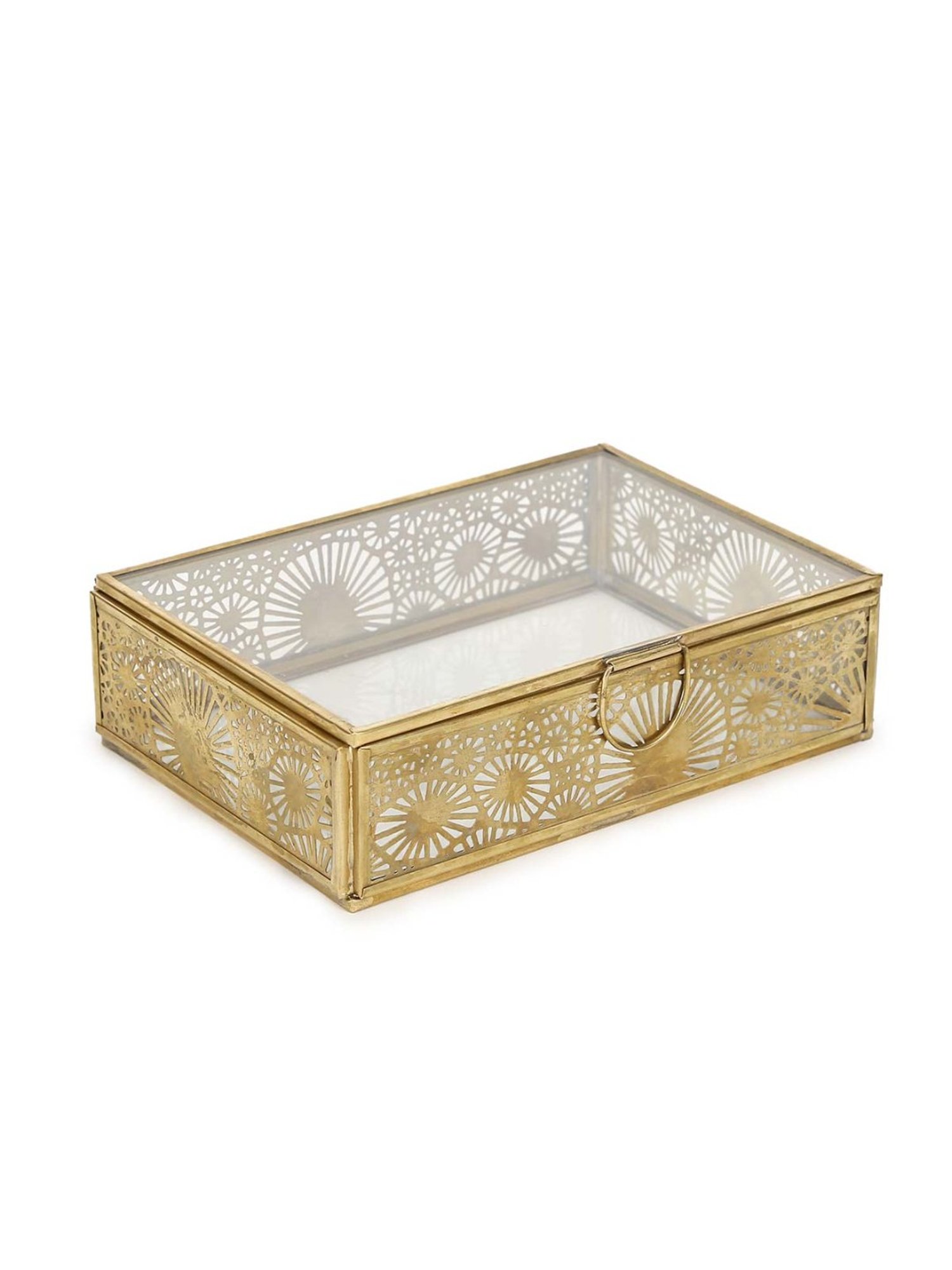 eCraftIndia Golden Handcrafted Engraved Palm Buddha Decorative Showpiece