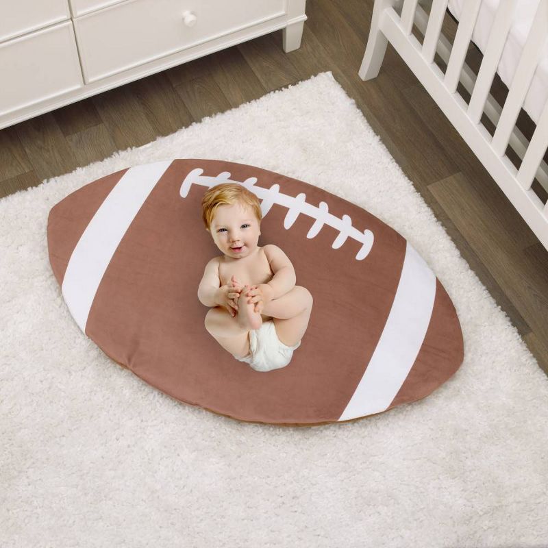 Little Love By NoJo Football Super Soft Tummy Time Playmat - Brown and White