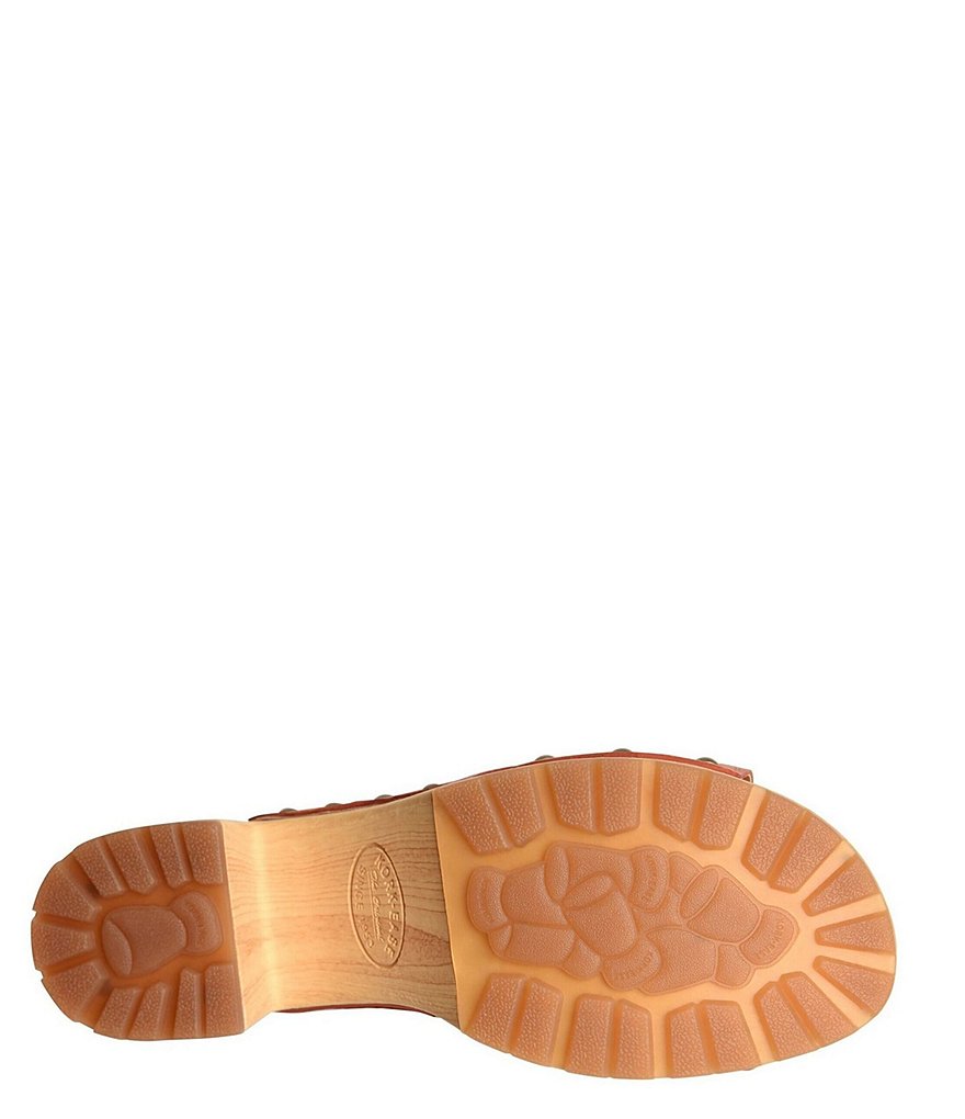 Kork-Ease Tatum Leather Wood Heel Platform Slide Sandals