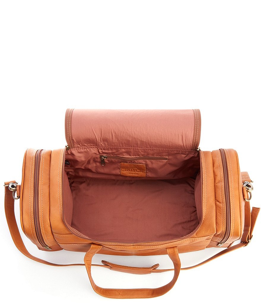 ROYCE New York Leather Luxury Overnight Duffel Bag