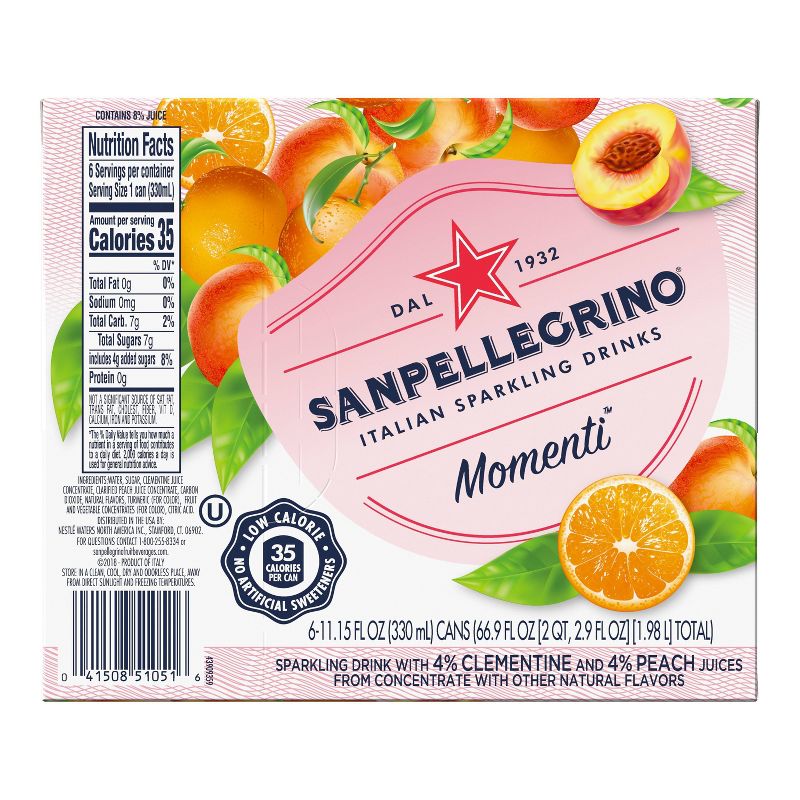 Sanpellegrino Momenti Clementine & Peach - 6pk/11.15 fl oz Cans