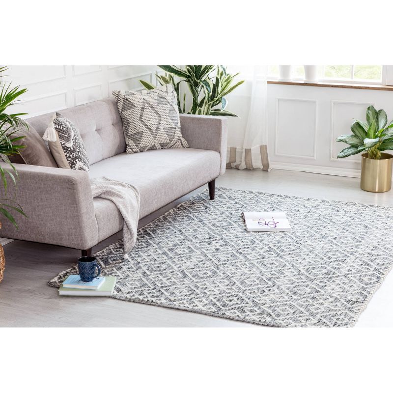 8'x10' Mannin Jute/Wool Rug Charcoal/Ivory - Anji Mountain