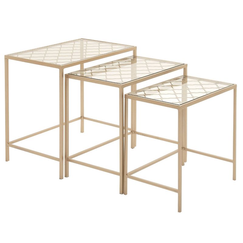 Metal Nesting Tables Pale (Set of 3) Gold - Olivia & May