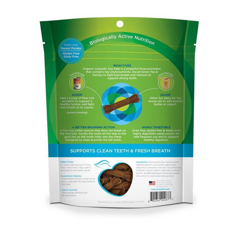 Fruitables BioActive Dental Chews for Tiny Dogs 6 Week Supply Dog Treats - 22ct