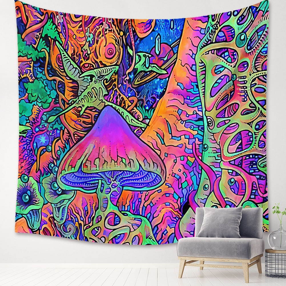Mushroom Printed Tapestry Unique Background Cloth Hanging Cloth Decoration