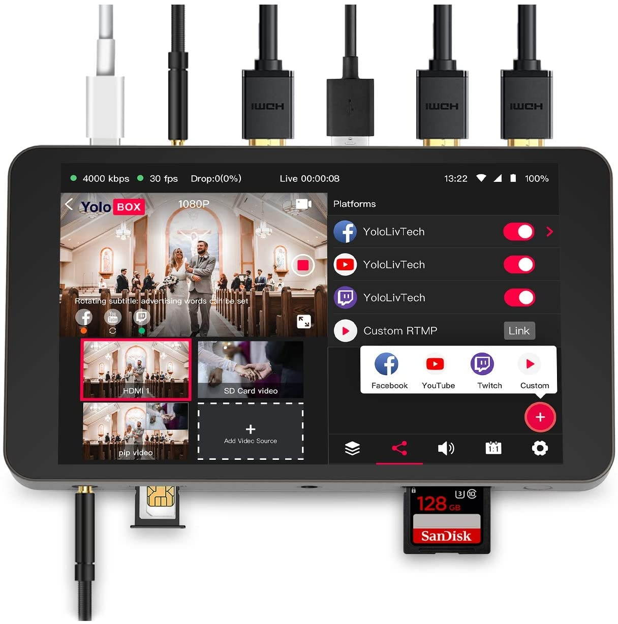 Yololiv YoloBox Portable Multi-Camera Live Streaming Device #664918139056