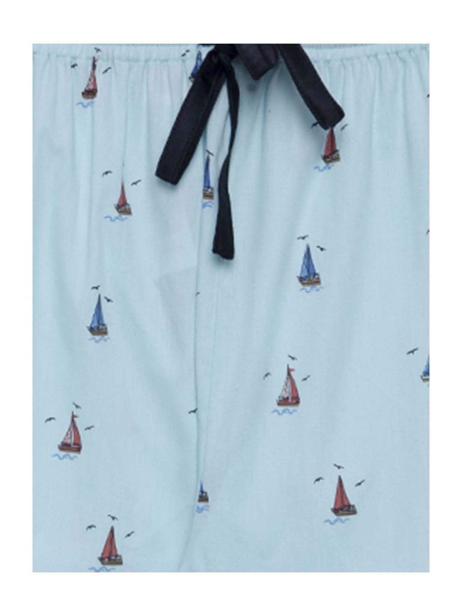 Fluffalump Boys Multicolor Cotton Printed Nightwear Top & Pants Set