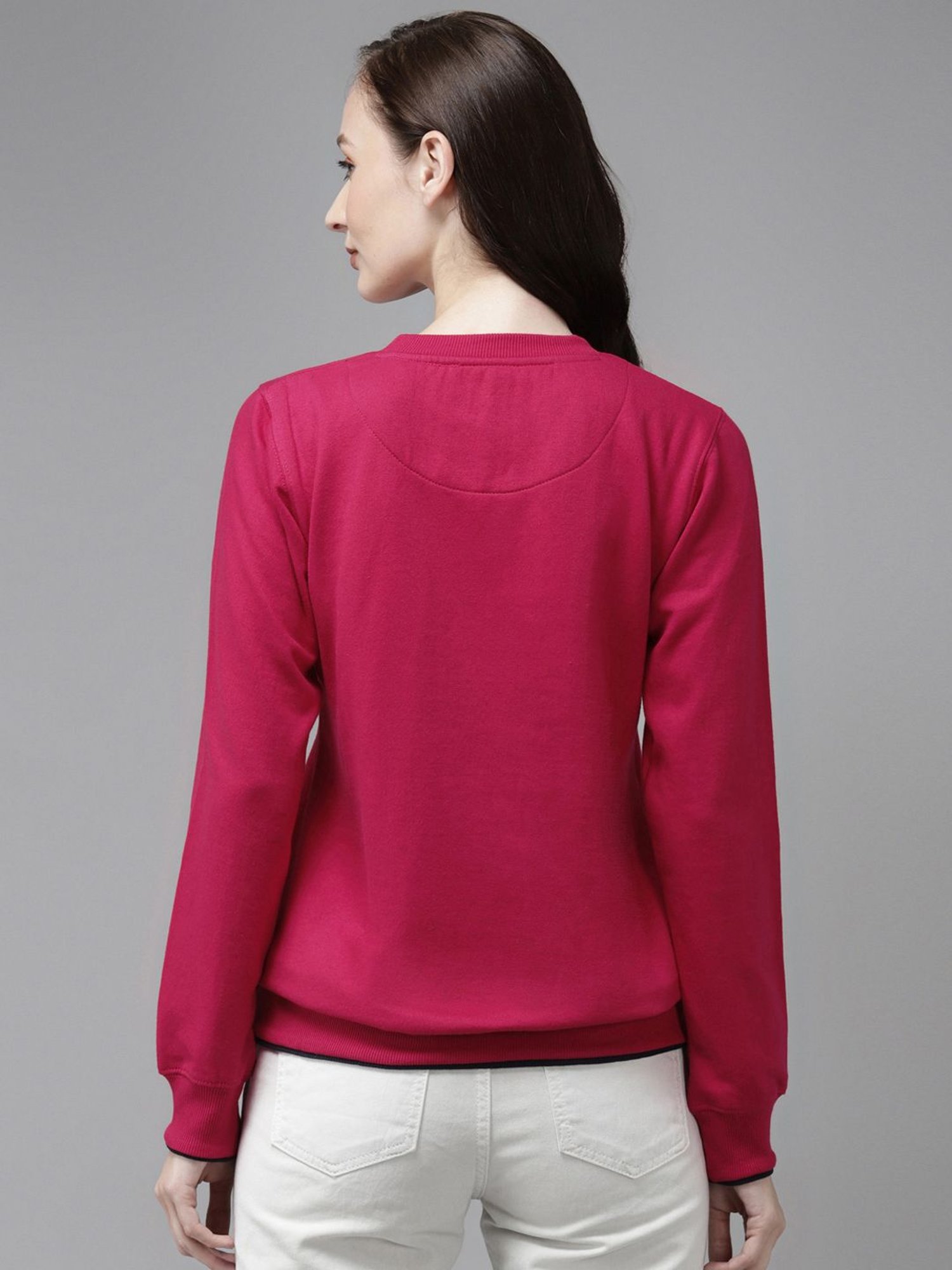 Cayman Pink Cotton Printed Sweatshirt