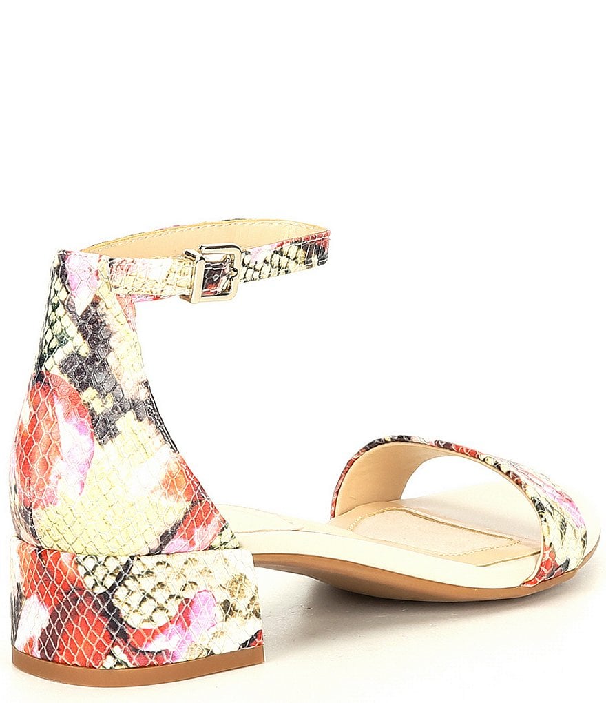 Alex Marie Malahn Floral Snake Print Floral Block Heel Dress Sandals