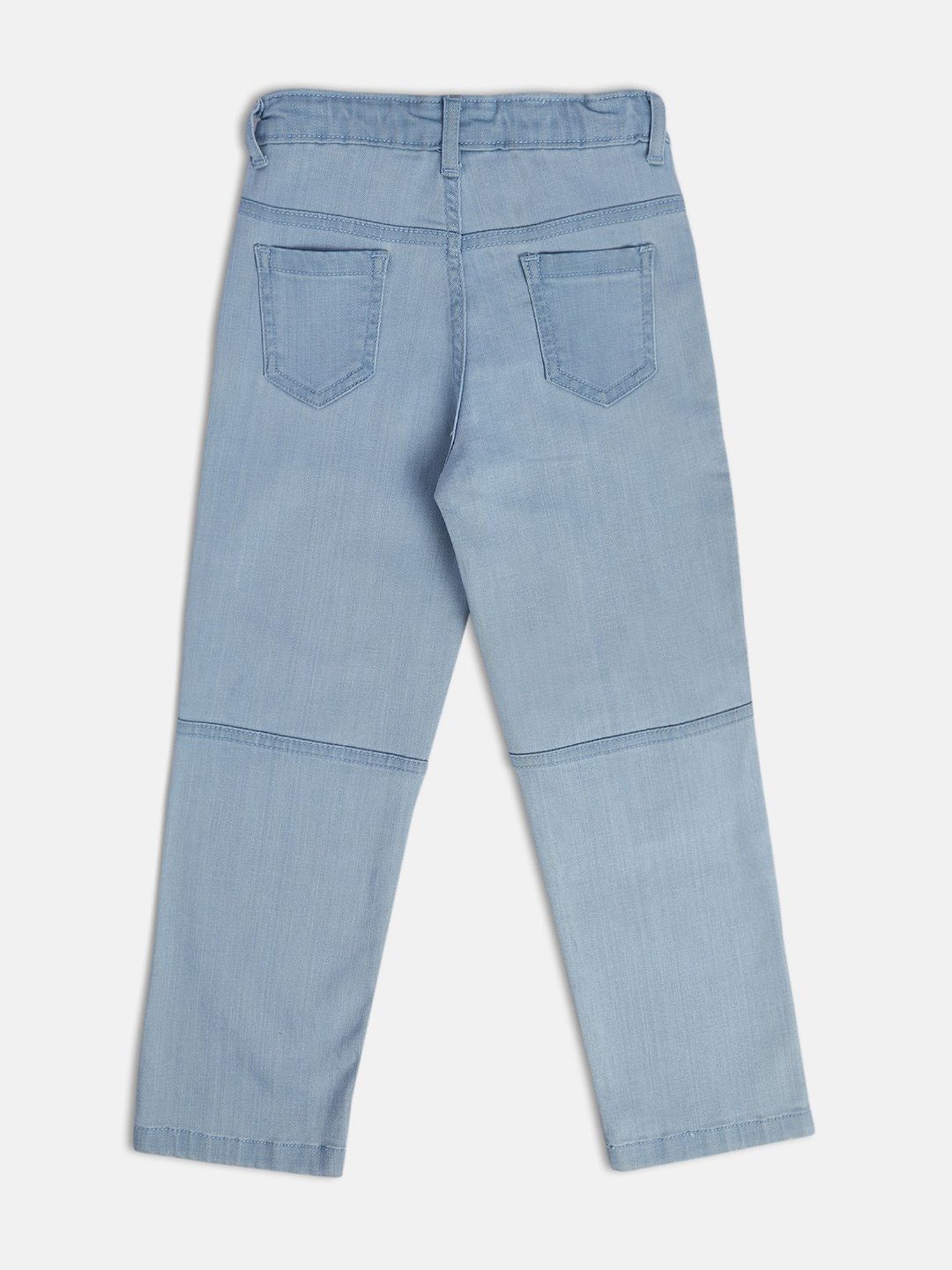 MINIKLUB Girls Blue Solid Denim Pants