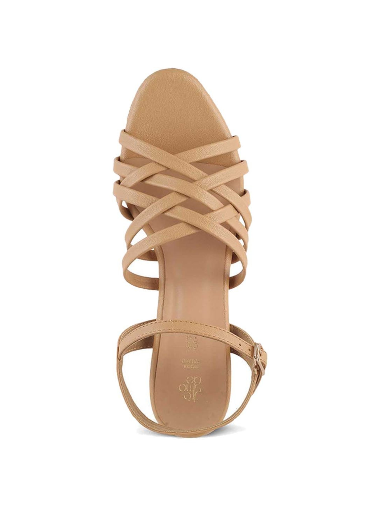 Tresmode Women's Beige Ankle Strap Sandals