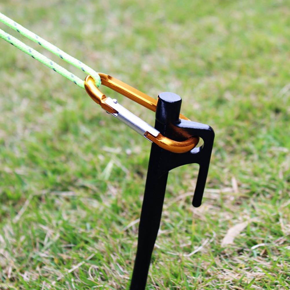 4 Pcs Steel Nail Tent Pegs 20cm Outdoor Heavy Duty Steel Awning Canopy Tent Stakes Pegs Nail for Camping Tent Tarp Stake