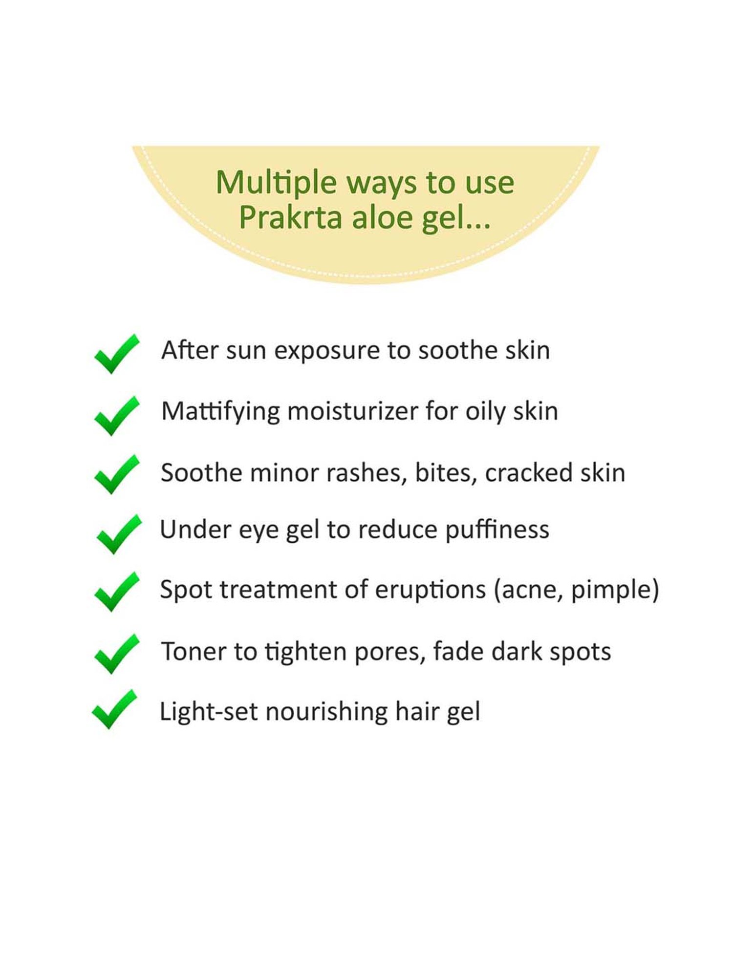 Prakrta Pure Aloe, Soothing Gel 100% Natural Aloevera Gel For Face - 50 gm