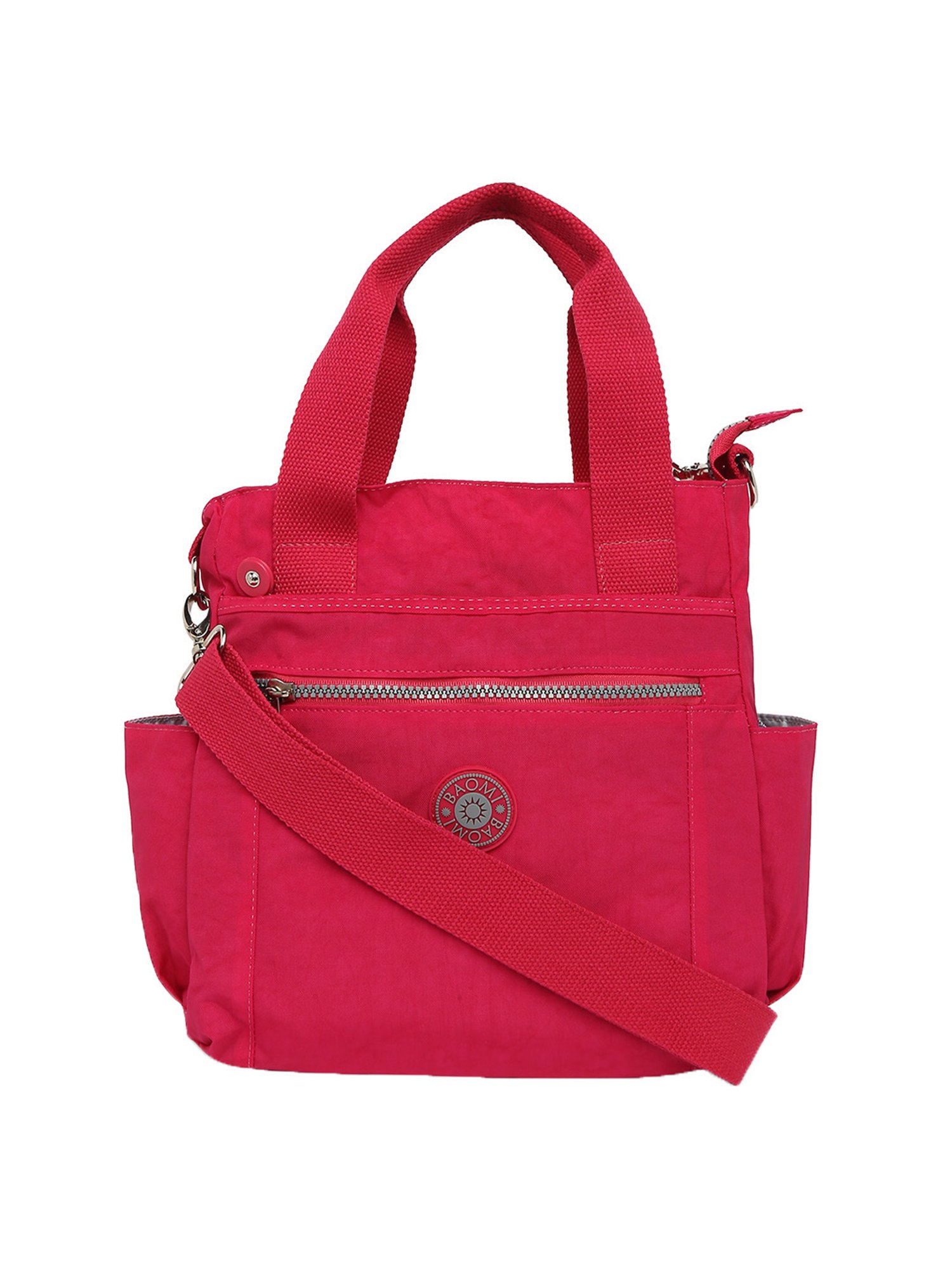 Baomi Pink Solid Medium Handbag