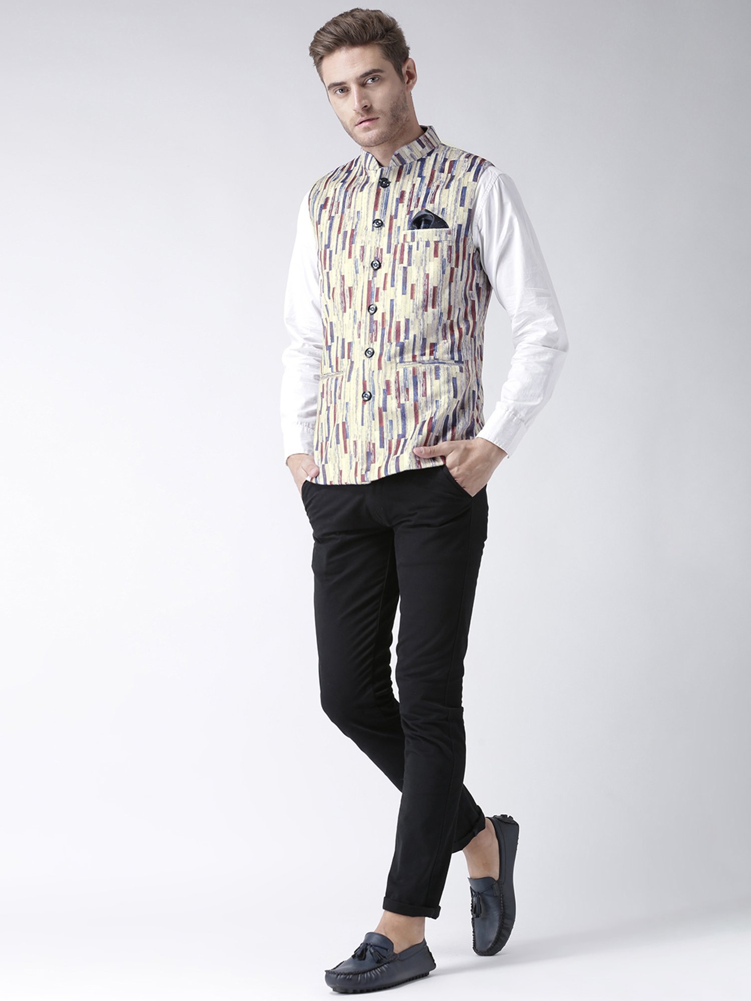 Hangup Plus Multicolor Regular Fit Printed Nehru Jacket