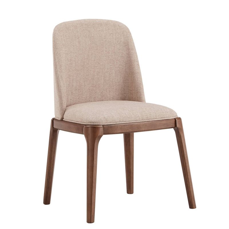 Set of 2 Kaiden Upholstered Side Chairs with Walnut Legs Brown - Inspire Q