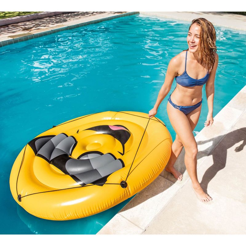 Intex Giant Inflatable Emoji Cool Guy Island Lounger Ride-On Swimming Pool Float