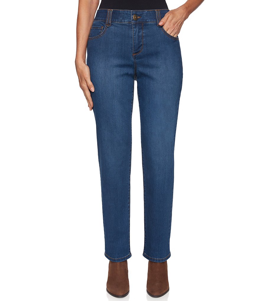 Ruby Rd. Petite Size Super Soft Stretch Denim Straight Leg Pants