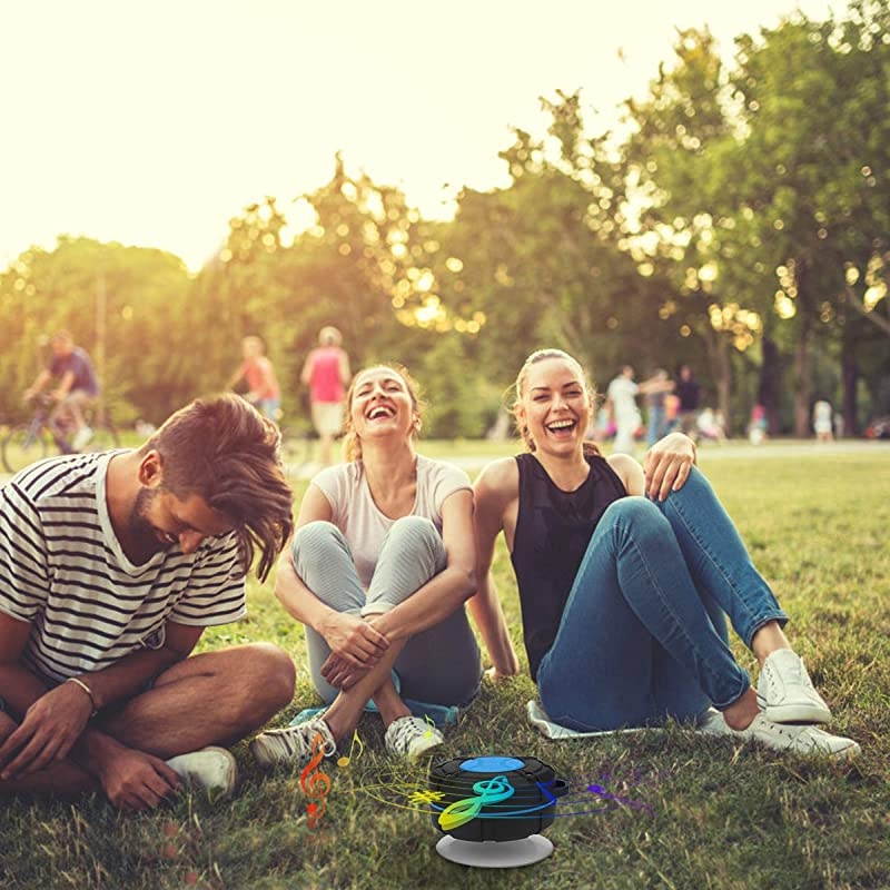 IPX7 Shower Speaker Bluetooth Waterproof 8H Playtime,  Portable Wireless Outdoor Speaker with Suction Cup & Carabiner-Bass HD Sound-Built in Mic- Bluetooth Speaker For Bathroom,Pool,Beach,Cycling