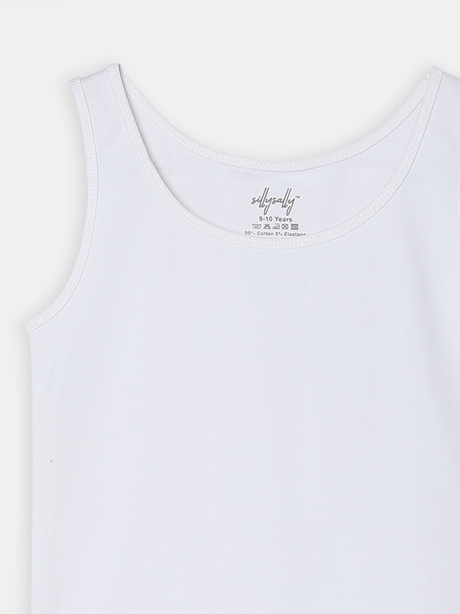 Sillysally Kids White Regular Fit Vest