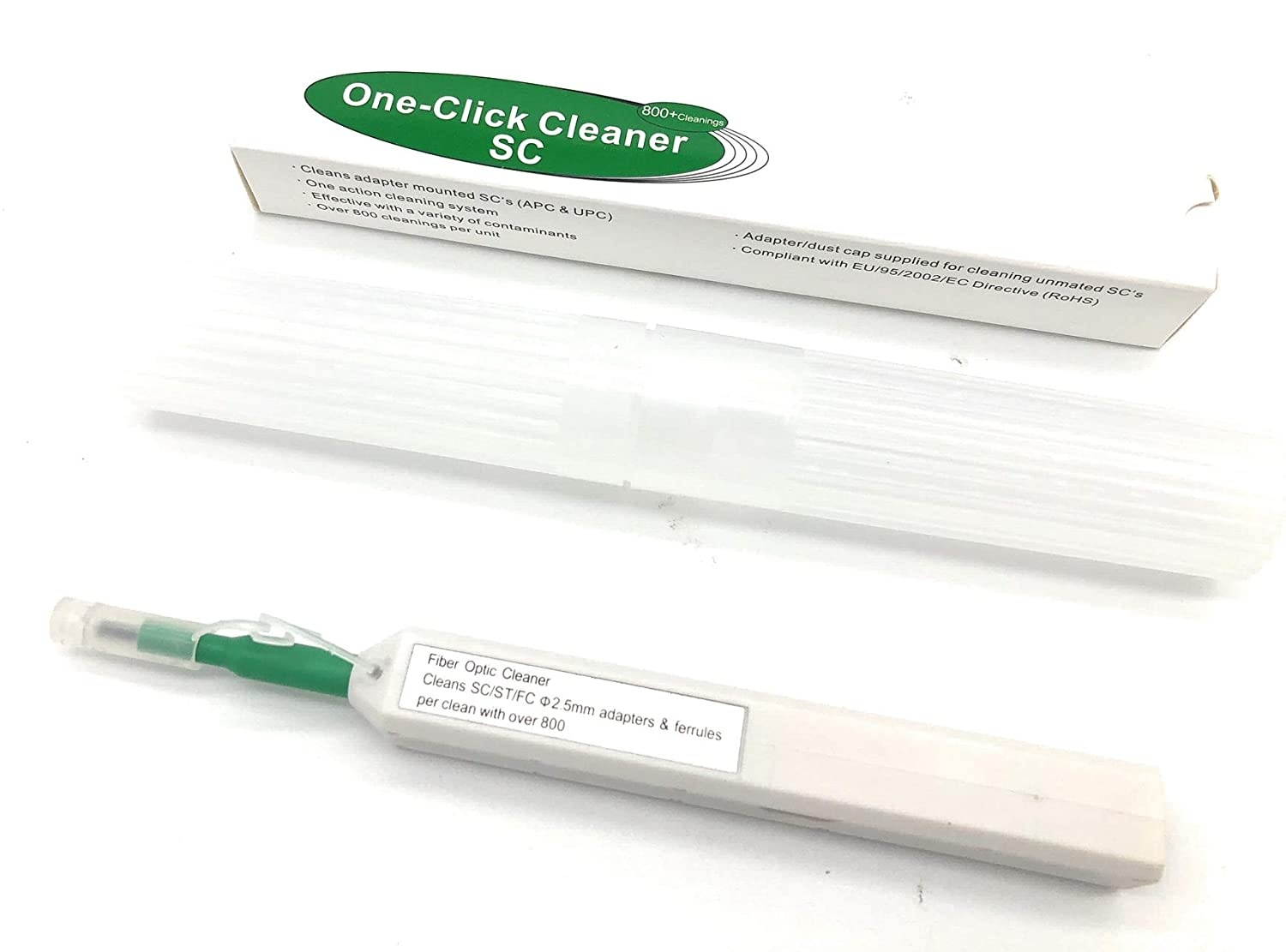 FiberShack - Fiber Optic Cleaner Pen - Site Proven SC Fiber Cleaner - 800+ Use One Click Fiber Cleaner (FC SC/APC ST SC)