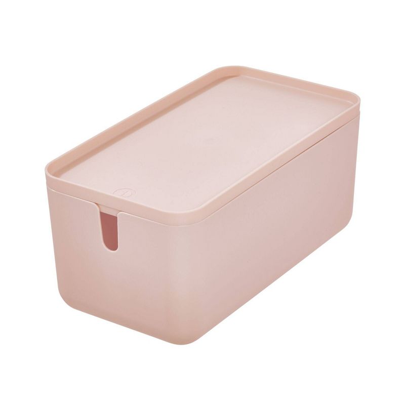 Cade Lidded Storage Bin Blush - iDESIGN
