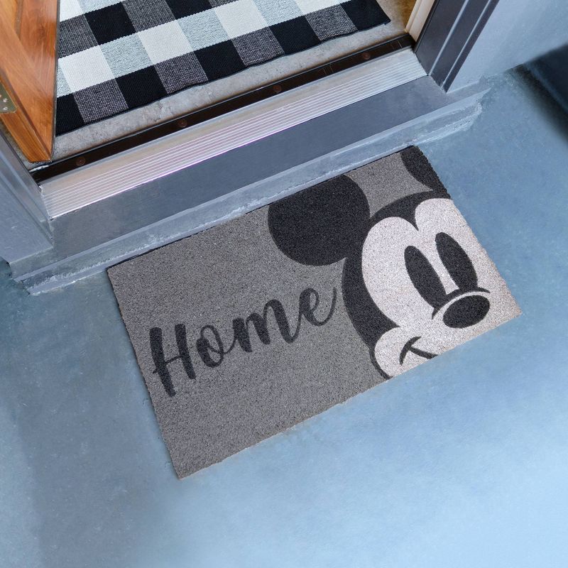 Mickey Mouse 2pk Coir Door Mats Gray