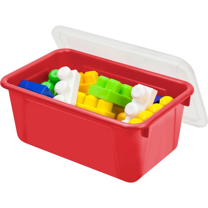 Storex 6pk Small Cubby Storage Bins with Cover - Red