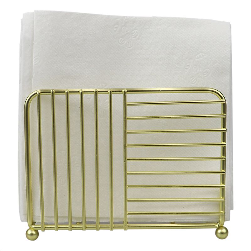 Home Basics Halo Free Standing Steel Napkin Holder, Gold