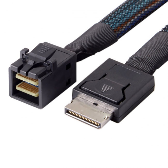 Jimier OCuLink PCIe PCI-Express SFF-8611 4i to SFF-8643 SSD Data Active Cable 50cm SF-020-0.5M