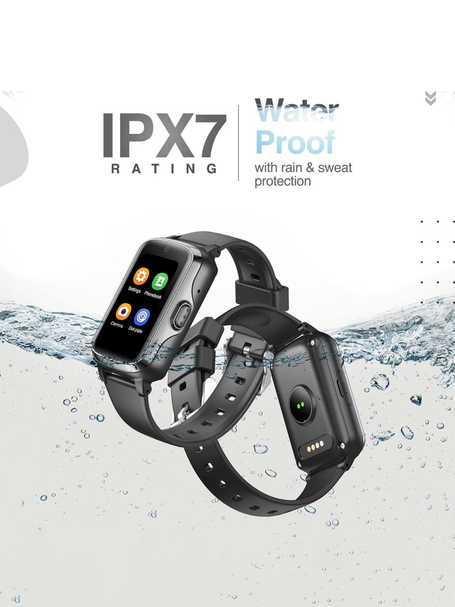 Turet Next Gen 4G Smartwatch for Kids with Camera, SOS, Video Calling, GPS Tracker (Black)