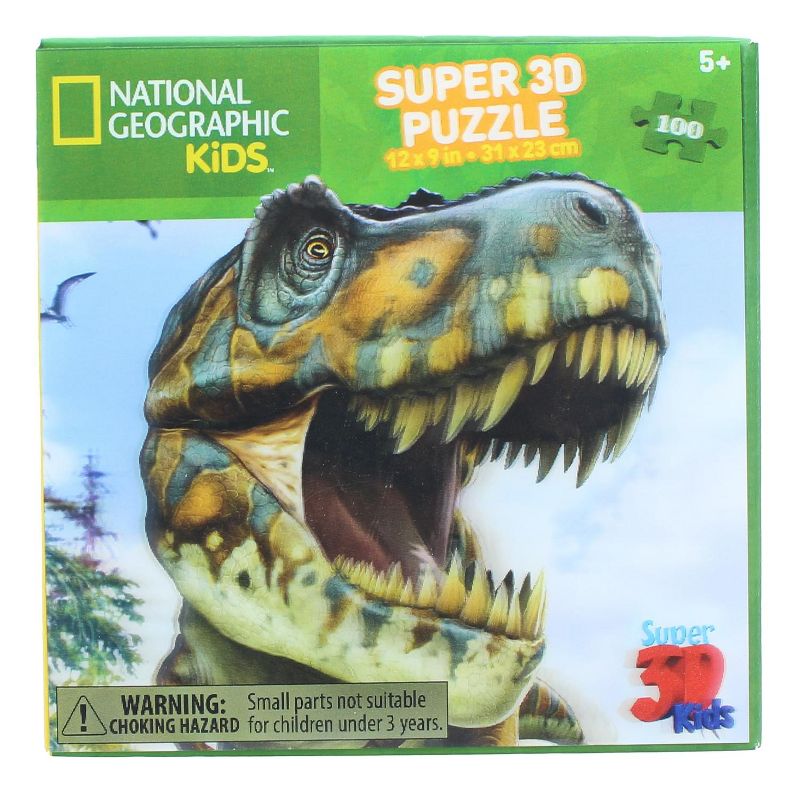 The Zoofy Group LLC National Geographic Kids Tyrannosaurus Rex 100 Piece Super 3D Kids Jigsaw Puzzle