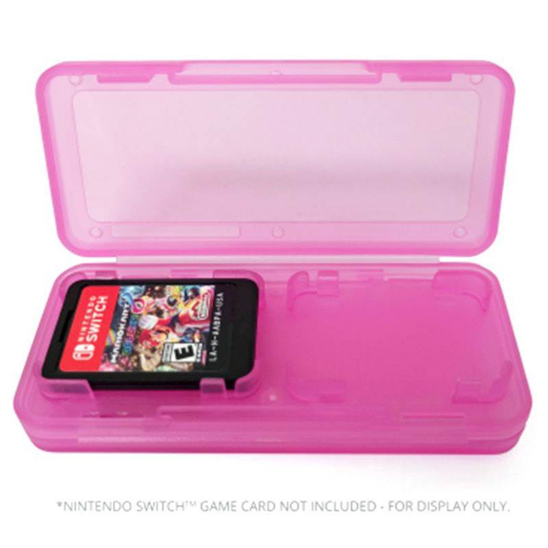 Indigo7 Authorized for Nintendo Switch Game Card Hard Plastic Storage Protector Case Holds - Pink