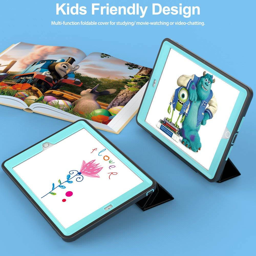 Werleo iPad Mini 1 2 3 Case Three Layer Shock Proof Protective Case for Kids Adults Smart Cover Auto Sleep Wake & PU Leather Folio Stand Function iPad Mini 1st 2nd 3rd Generation