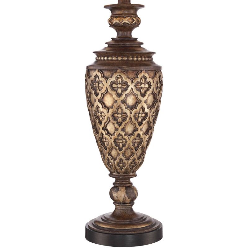 Barnes and Ivy Traditional Table Lamp Light Bronze Urn Bell Shade for Living Room Family Bedroom Bedside Nightstand Office